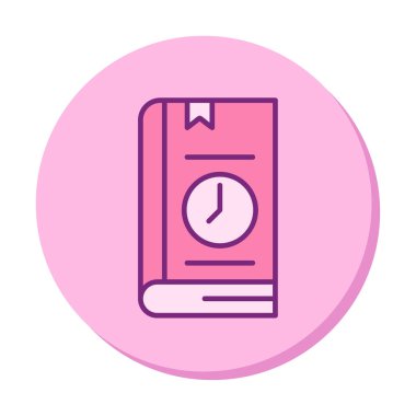 Kitap Zaman Sınırı simgesi, vektör illüstrasyonu 