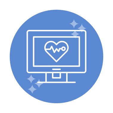 kardiyogram illüstrasyonlu düz ekran 