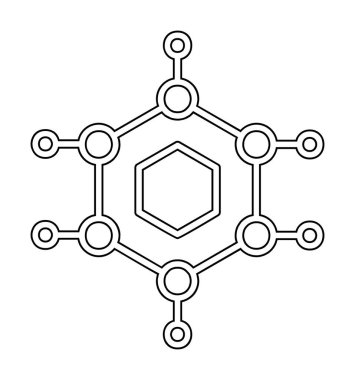 Basit Nanoteknoloji simgesi, vektör illüstrasyonu