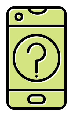 Yardım veya mobil destek simgesi, vektör illüstrasyonu 