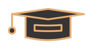 Mezuniyet şapkası ikonu, eğitim ikonu. düz tasarım biçimi