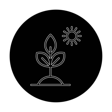 Biyoloji Bitki ana hatları simgesi beyaz arkaplanda izole edildi