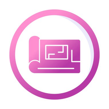 harita düz simgesi, vektör illüstrasyonu