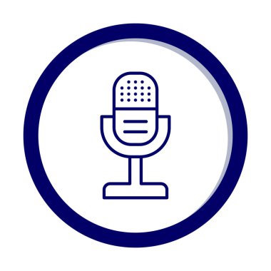 mikrofon yassı ikon. mikrofon logosu, vektör illüstrasyonu.