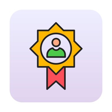 Başarı, ödül, madalya ikonu, vektör illüstrasyonu