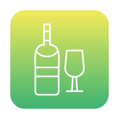 şarap şişe ve cam kutsal kişilerin resmi, vektör çizim  