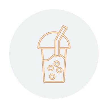 Kabarcık Çay ikonu vektör illüstrasyonu