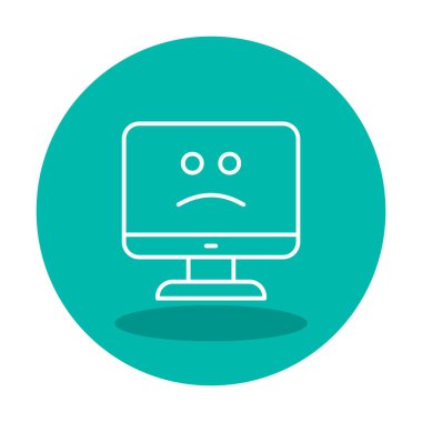 Bilgisayar simgesi üzerindeki mavi ekran, hata sembolü, illüstrasyon tasarımı, vektör grafiği 