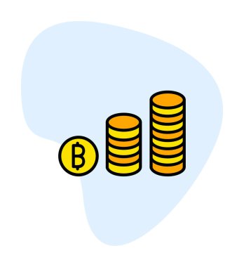 Basit bitcoin simgesi, vektör illüstrasyonu