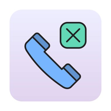 Arama telefonu Reddedilmiş simge vektör illüstrasyonu 