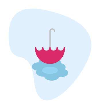 şemsiye simgesi vektör illüstrasyonu 