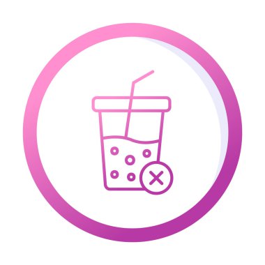 Basit, alkolsüz içecek simgesi, vektör illüstrasyonu