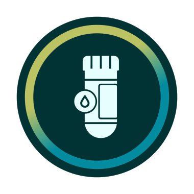 Kan testi tüpü ana hat vektör simgesi. Laboratuvar test sembolü, logo illüstrasyonu.