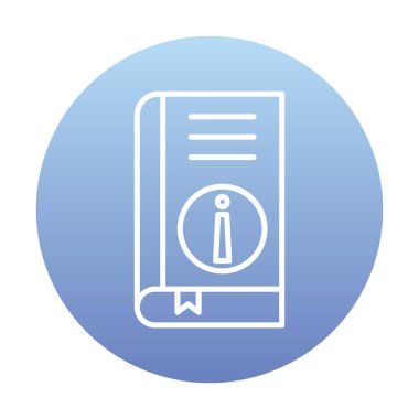 Basit Kitap Bilgileri simgesi, vektör illüstrasyonu