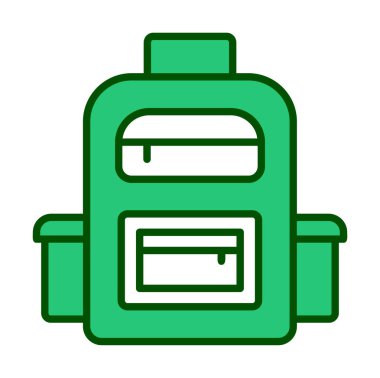 Sırt çantası düz simge vektör çizimi