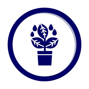 çömlek simgesine bitki, vektör illüstrasyonu 