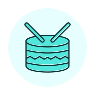 davul ikonu vektörü. Doğrusal biçim işaret tasarımı