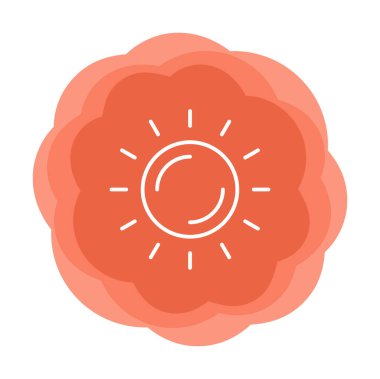 Güneş düz simge vektör çizim