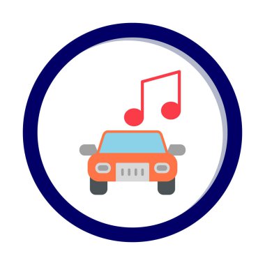araba müzik simgesi vektör illüstrasyonu 