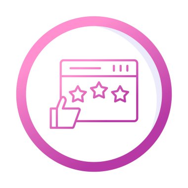  düz Review simge vektör illüstrasyon tasarımı