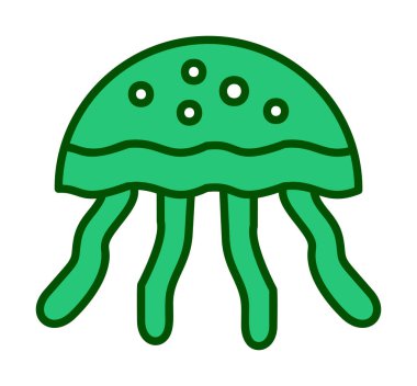 Denizanası. Web simgesi basit illüstrasyon                       