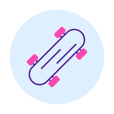 Basit kaykay simgesi, vektör illüstrasyonu