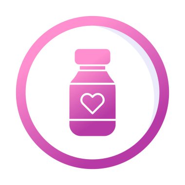 Vitamin şişesi simgesi, vektör illüstrasyonu