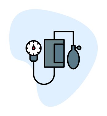 Basit Kan basıncı ölçüm simgesi, vektör illüstrasyonu