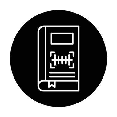 Barkod simgesi olan kitabın vektör illüstrasyonu  