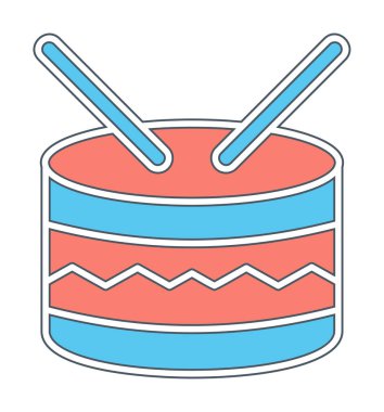 davul ikonu vektörü. Doğrusal biçim işaret tasarımı