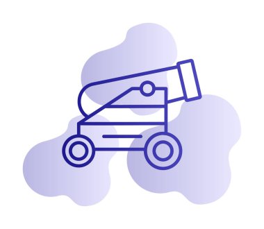 Basit Topçu simgesi, vektör illüstrasyonu