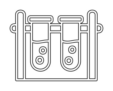 test tüpleri vektör düz renk simgesi 