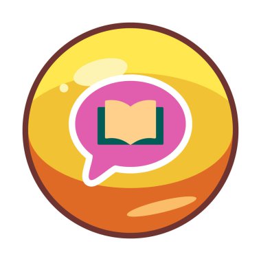 Sohbet kitabı simgesi, vektör illüstrasyonu