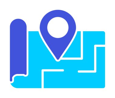 Konum iğnesi, vektör illüstrasyonlu harita simgesi