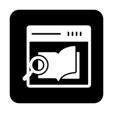 Basit Araştırma Kitabı simgesi, vektör illüstrasyonu