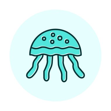 Denizanası. Web simgesi basit illüstrasyon                       