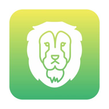 Aslan başı düz simgesi, vektör illüstrasyonu