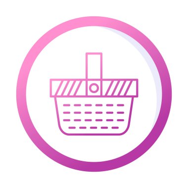 piknik sepeti web simgesi, vektör illüstrasyonu 