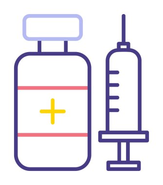Aşı ikonu vektör illüstrasyon tasarımlı şırınga