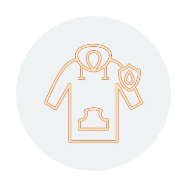 Su geçirmez kapüşonlu simge, vektör illüstrasyonu 