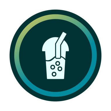 Kabarcık Çay ikonu vektör illüstrasyonu