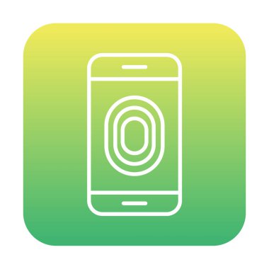 Kilitlenmemiş Parmak izi ikon vektör illüstrasyonlu akıllı telefon  