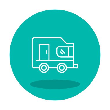 Basit Karavan simgesi vektör illüstrasyonu  