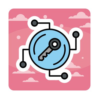 Anahtar ağ simgesi vektör illüstrasyonu 