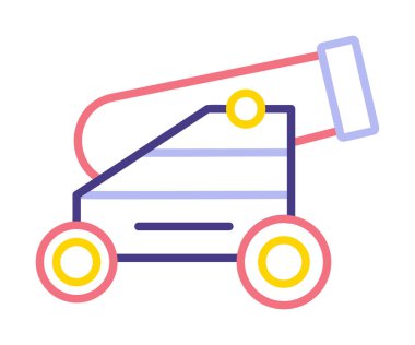 Basit Topçu simgesi, vektör illüstrasyonu