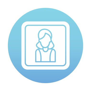 kadın avatar simgesi vektör illüstrasyonu
