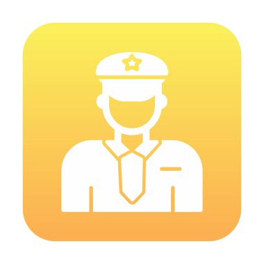 Üniformalı düz simgeli polis memurunun vektör çizimi