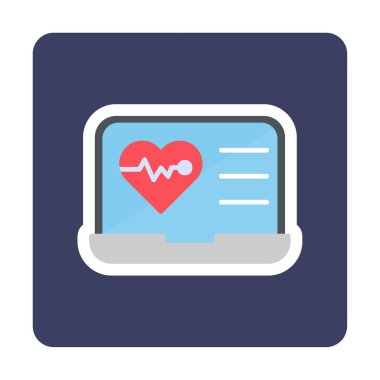 Dizüstü bilgisayardaki basit düz kalp atışı simgesi