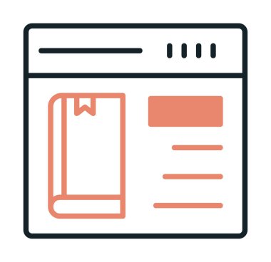 Basit Çevrimiçi Kitap satın alma simgesi, vektör illüstrasyonu