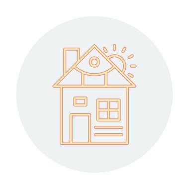 ev düz simgesi, vektör illüstrasyonu 